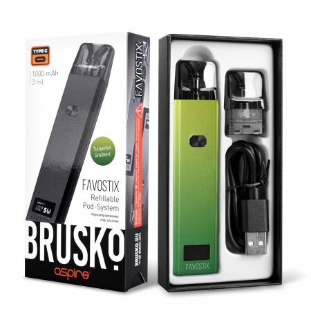 ЭС BRUSKO Favostix 1000mAh (Зеленый Градиент)